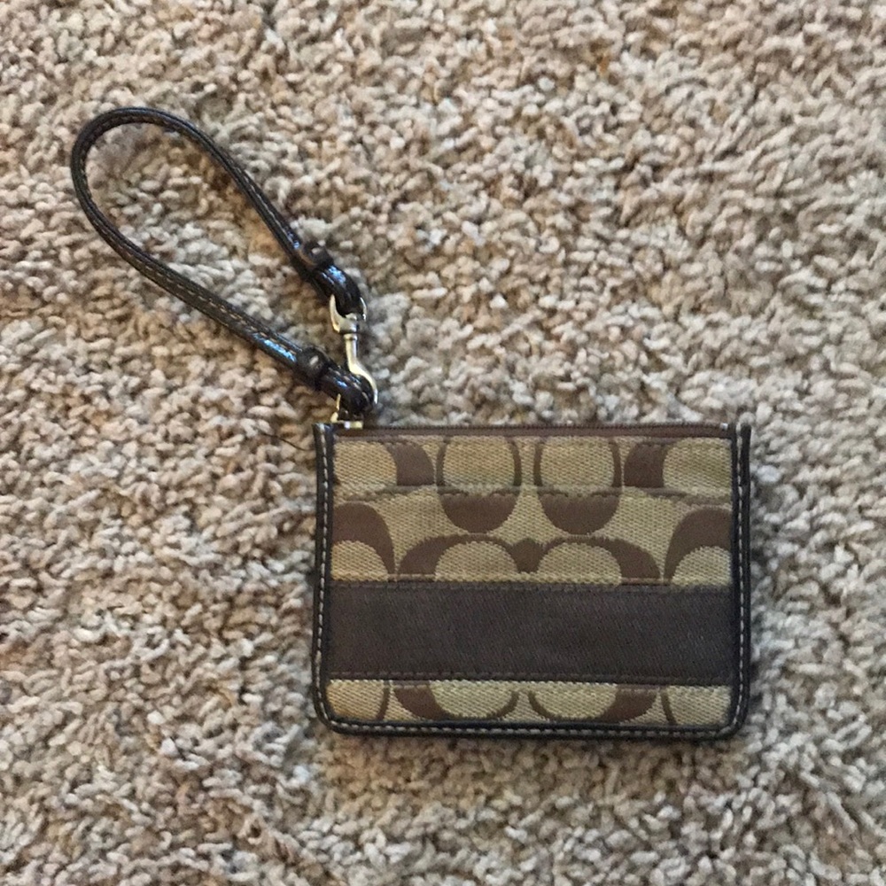 Coach ID keychain pouch
